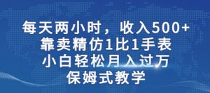 两小时，收入500+，靠卖精仿1比1手表，小白轻松月入过万！保姆式教学-一点通资源网