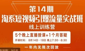 南掌柜·淘系短视频引爆流量实战班，​短视频是一个没有天花板的流量入口-一点通资源网