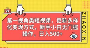 第一视角类短视频,更新多样化变现方式,新手小白无门槛操作,日入500+【揭秘】-一点通资源网