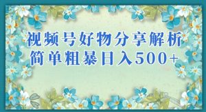 视频号好物分享解析,简单粗暴可以批量方大的项目【揭秘】-一点通资源网