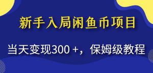新手入局闲鱼币项目，当天变现300+，保姆级教程【揭秘】-一点通资源网