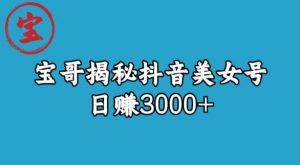 宝哥揭秘抖音美女号玩法，日赚3000+【揭秘】-一点通资源网