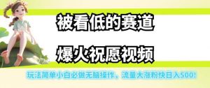 被看低的赛道爆火祝愿视频，玩法简单小白必做无脑操作，流量大涨粉快日入500-一点通资源网