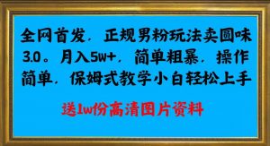 全网首发正规男粉玩法卖圆味3.0,月入5W+,简单粗暴,操作简单,保姆式教学,小白轻松上手-一点通资源网