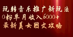 玩转音乐推广新玩法，0粉单月收入6000+，最新美女图文攻略【揭秘】-一点通资源网