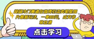 超级冷门赛道在微博引流卖明星图片最新玩法,一单88元,成交非常丝滑【揭秘】-一点通资源网