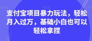 支付宝项目暴力玩法，轻松月入过万，基础小白也可以轻松拿捏【揭秘】-一点通资源网
