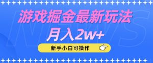 游戏掘金最新玩法月入2w+,新手小白可操作【揭秘】-一点通资源网