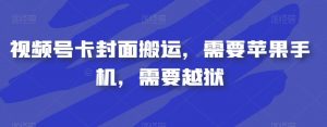 视频号卡封面搬运，需要苹果手机，需要越狱-一点通资源网