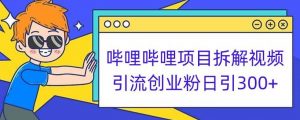 哔哩哔哩项目拆解引流创业粉日引300+小白可轻松上手【揭秘】-一点通资源网