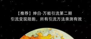 【推荐】绅白·万能引流第二期，引流变现陪跑，所有引流方法亲测有效-一点通资源网