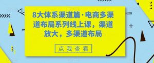 8大体系渠道篇·电商多渠道布局系列线上课，渠道放大，多渠道布局-一点通资源网