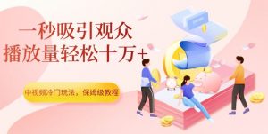 中视频冷门玩法，一秒吸引观众，播放量轻松十万+，保姆级教程【揭秘】-一点通资源网