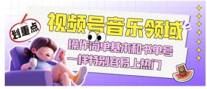 视频号音乐领域项目玩法，操作简单基本和书单号一样，特别容易上热门【揭秘】-一点通资源网