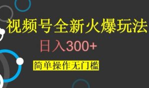 视频号最新爆火玩法,日入300+,简单操作无门槛【揭秘】-一点通资源网