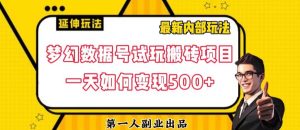 数据号回归玩法游戏试玩搬砖项目再创日入500+【揭秘】-一点通资源网