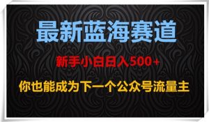 最新蓝海赛道，新手小白日入500+，你也能成为下一个公众号流量主【揭秘】-一点通资源网