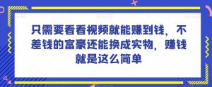 谁做过这么简单的项目?只需要看看视频就能赚到钱,不差钱的富豪还能换成实物,赚钱就是这么简单!【揭秘】-一点通资源网