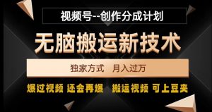 视频号无脑搬运新技术,破原创壕流量,独家方式,爆过视频,还会再爆【揭秘】-一点通资源网