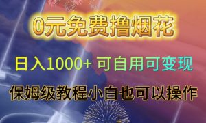 0元免费撸烟花日入1000+可自用可变现保姆级教程小白也可以操作【仅揭秘】-一点通资源网