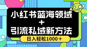 小红书蓝海虚拟＋引流私域新方法，100%不限流，日入轻松1000＋，小白无脑操作【揭秘】-一点通资源网
