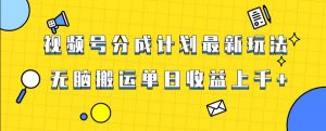 视频号最新爆火赛道玩法，只需无脑搬运，轻松过原创，单日收益上千【揭秘】-一点通资源网