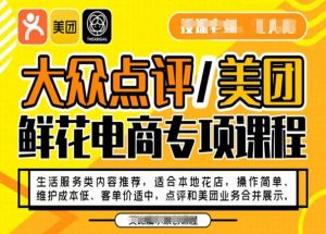 大众点评/美团鲜花电商专项课程，操作简单、维护成本低、客单价适中，点评和美团业务合并展示-一点通资源网