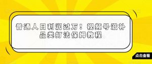 普通人日利润过万！视频号滋补品类打法保姆教程【揭秘】-一点通资源网