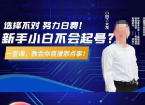 大左教您从0到1做直播带货,选择不对,努力白费,5小时课程搞定那点事,解决你起号问题-一点通资源网