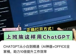 CHATGPT从小白到精通，AI神器+OFFICE全家桶，助力10倍提升工作效率-一点通资源网