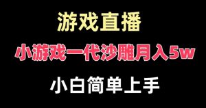 玩小游戏一代沙雕月入5w，爆裂变现，快速拿结果，高级保姆式教学【揭秘】-一点通资源网