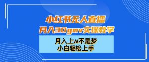 小红书无人直播月入30gmv实操教学,月入上w不是梦,小白轻松上手【揭秘】-一点通资源网