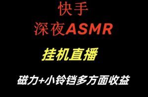 快手深夜ASMR挂机直播，磁力+小铃铛收益（附带工具和5G素材）【揭秘】-一点通资源网