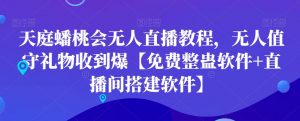 天庭蟠桃会无人直播教程,无人值守礼物收到爆【免费整蛊软件+直播间搭建软件】-一点通资源网