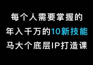 马大个的IP底层逻辑课,每个人需要掌握的年入千万的10新技能,约会底层IP打造方法!-一点通资源网