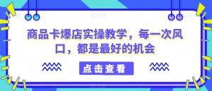 商品卡爆店实操教学,每一次风口,都是最好的机会-一点通资源网