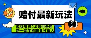 超级维权2.0全新玩法，2024赔付全思路职业打假一部手机搞定【仅揭秘】-一点通资源网