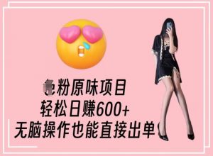 男粉原味项目，轻松日赚800+，无脑操作也能直接出单【揭秘】-一点通资源网