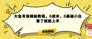 怎么样靠阿里大厂撸金,背靠大厂日入2000+,大鱼号保姆级教程,0成本,0基础小白看了就能上手【揭秘】-一点通资源网