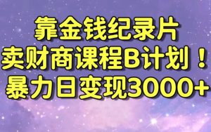 财经纪录片联合财商课程的变现策略，暴力日变现3000+，喂饭级别教学【揭秘】-一点通资源网