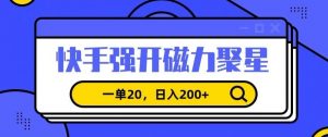 信息差赚钱项目，快手强开磁力聚星，一单20，日入200+【揭秘】-一点通资源网