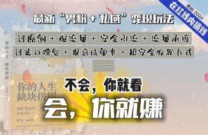 2024,“男粉+私域”还是最耐造、最赚、最轻松、最愉快的变现方式【揭秘】-一点通资源网