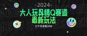 全新大人玩具情Q赛道合规新玩法，公转私域不封号流量多渠道变现，三个月变现20W【揭秘】-一点通资源网