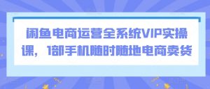 闲鱼电商运营全系统VIP实操课,1部手机随时随地电商卖货-一点通资源网