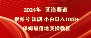 2024年视频号短剧新玩法小白日入1000+保姆级落地实操教程【揭秘】-一点通资源网