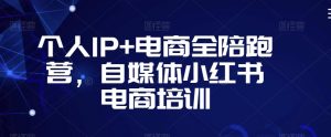个人IP+电商全陪跑营,自媒体小红书电商培训-一点通资源网