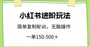小红书进阶玩法，一单150-500+，简单复制粘贴，小白也能轻松上手【揭秘】-一点通资源网