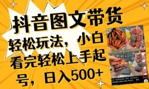 抖音图文带货已过时?那你不如仔细看看这个，小白看完轻松上手起号，日入500+不是梦【揭秘】-一点通资源网