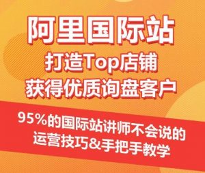 【阿里国际站】打造Top店铺&获得优质询盘客户,95%的国际站讲师不会说的运营技巧-一点通资源网