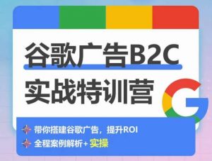 谷歌广告B2C实战特训营，500+谷歌账户总结经验，实战演示如何从0-1搭建广告账户-一点通资源网
